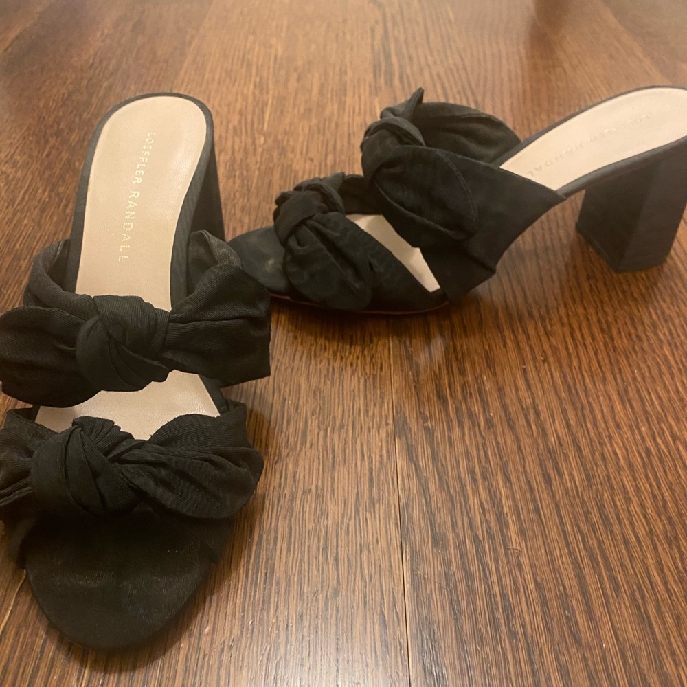 Loeffler Randall Knot Heeled Mules.  Size 8